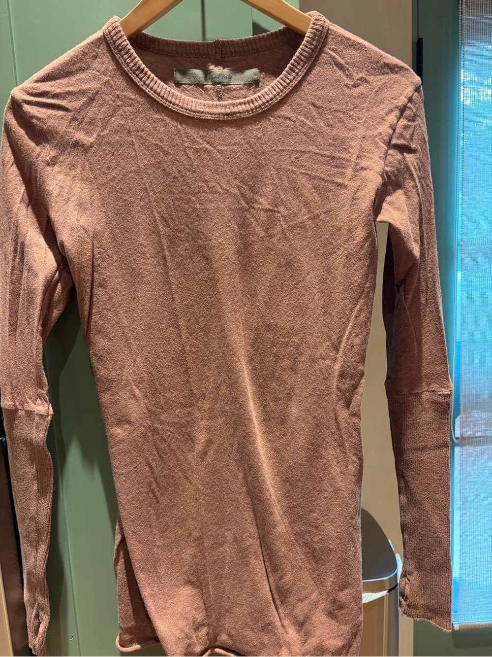 Classic Women's Long Sleeve Crewneck Top - Dusty Rose